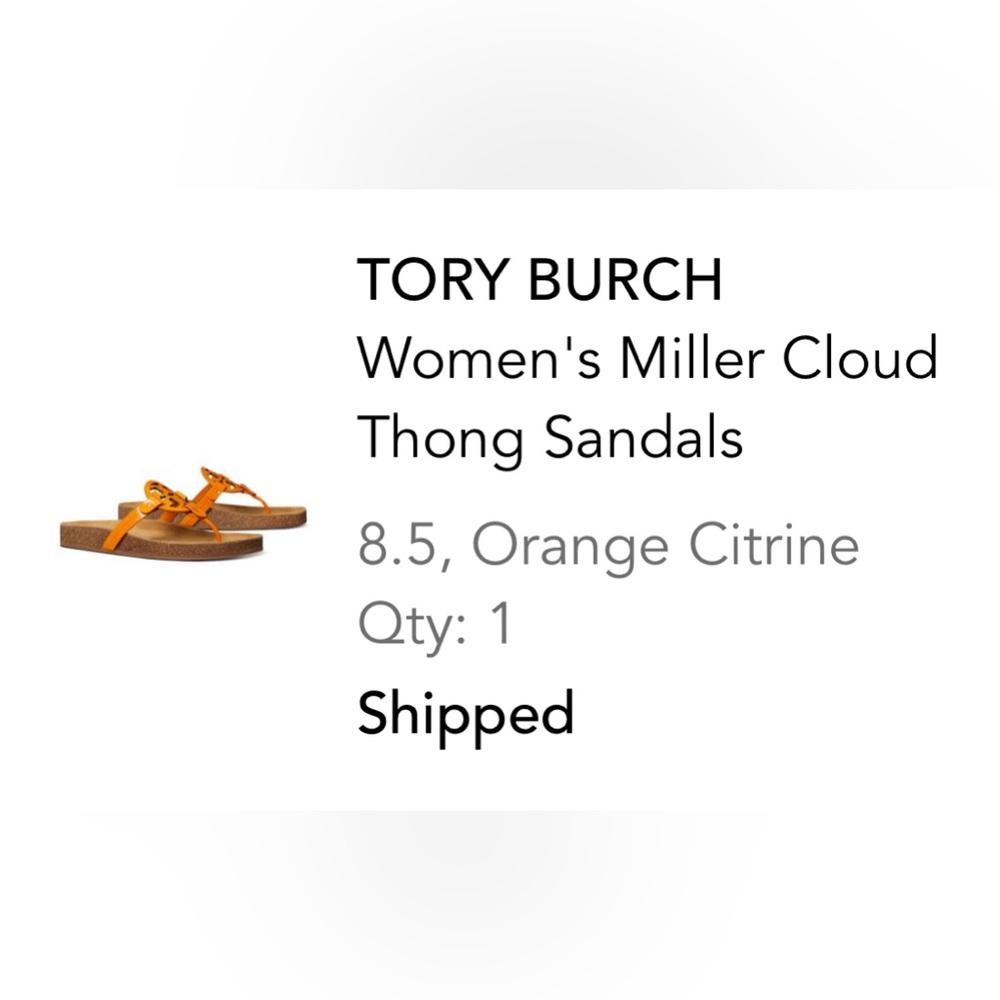 TORY BURCH
Women's Miller Cloud
Thong Sandals
8.5, Orange Citrine NWT